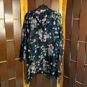 Johnny Was For Love and Liberty line, oversized chiffon shirt.